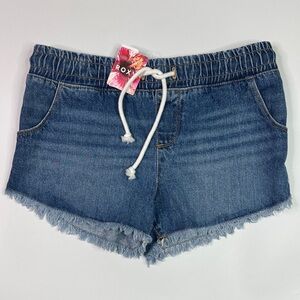 Roxy Scenic Route Stretch Waist Denim Raw Hem Shorts NWT Size XS